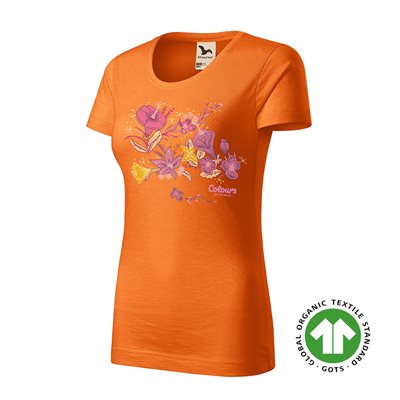 Tričko dámské Flowers, oranžové, vel. S image