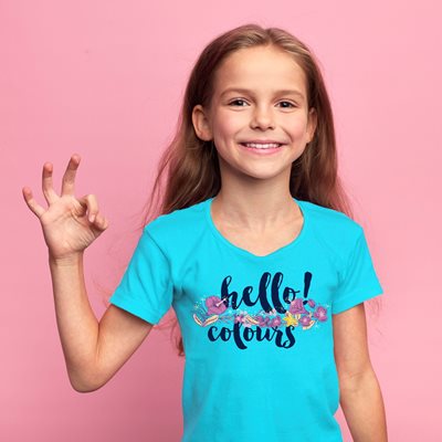 Tričko dívčí, Colours - Hello, modré 10-13 let image